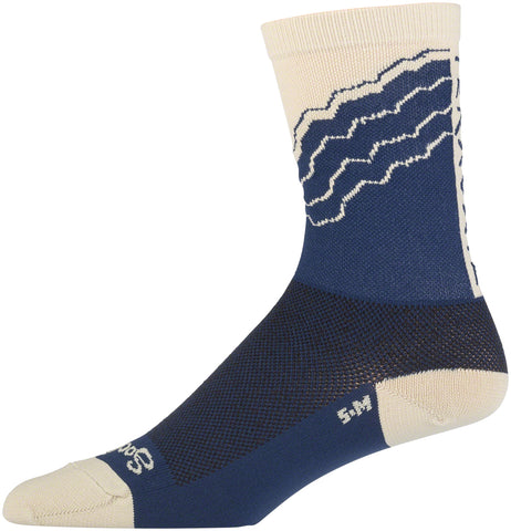 Teravail Logo Socks 6 Inch Cuff Navy Khaki