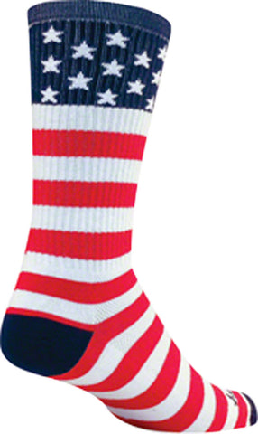SockGuy Crew USA Flag Socks 6 inch Red/White/Blue