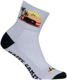 SockGuy Classic Happy Camper Socks 3 inch GRAY/Black/Orange