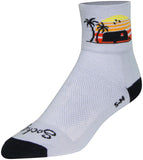 SockGuy Classic Happy Camper Socks 3 inch GRAY/Black/Orange