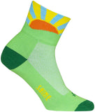 SockGuy Classic Sunshine Socks 3 inch Green/Yellow/Orange/Blue