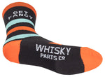 Whisky Get Fancy Socks 6 Inch Cuff Black Orange Mint Green