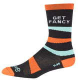 Whisky Get Fancy Socks 6 Inch Cuff Black Orange Mint Green