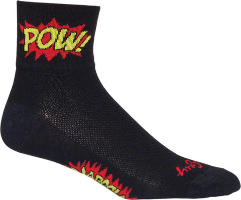 SockGuy Classic Boom Pow Socks 3 inch Black