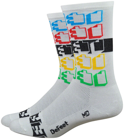 DeFeet Aireator Positive Space Socks 6 inch White/MultiColor