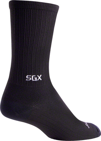 SockGuy SGX Black Socks 6 inch Black