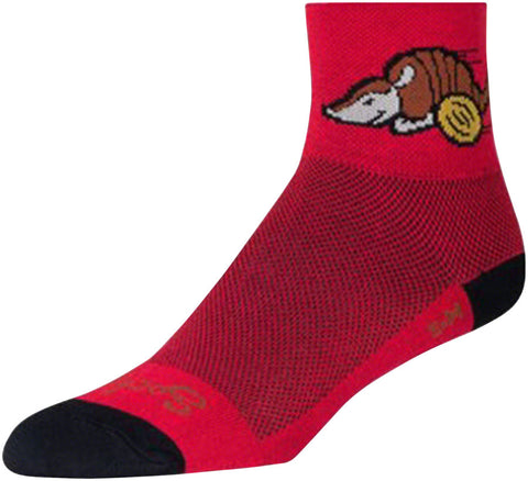 SockGuy Classic Turbodillo Socks 3 inch Red/Black