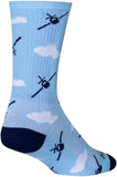 SockGuy Crew Fly Boy Socks 6 inch Light Blue/Black/White