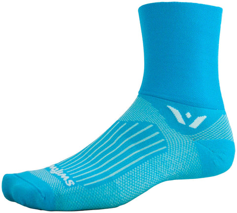 Swiftwick Aspire Four Socks - 4 inch Lagoon Blue Small