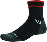 Swiftwick Pursuit Four Ultralight Socks 4 inch Coal Red