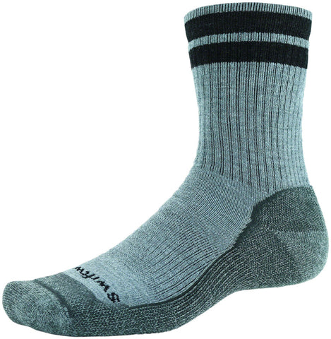 Swiftwick Pursuit Hike Six Medium Cushion Wool Socks 6 inch Coal Stripe