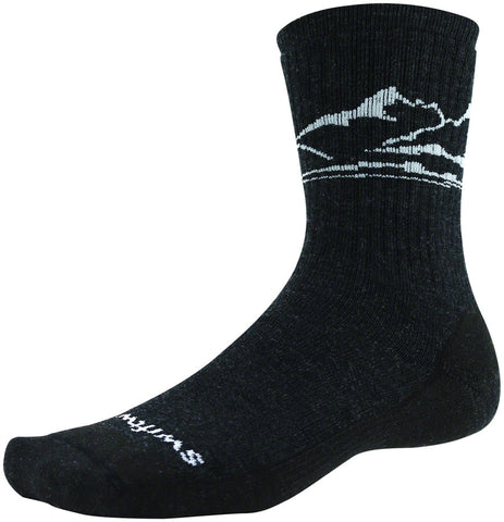 Swiftwick Pursuit Hike Six Medium Cushion Wool Socks 6 inch Charcoal