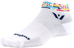 Swiftwick Vision One Morse Socks 1 inch White/Blue