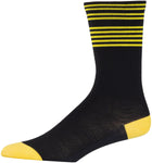 45NRTH Lightweight Sock Black/Citron Stripe