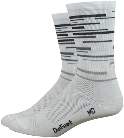 DeFeet Aireator DNA Socks - 6 inch White/Gray Medium