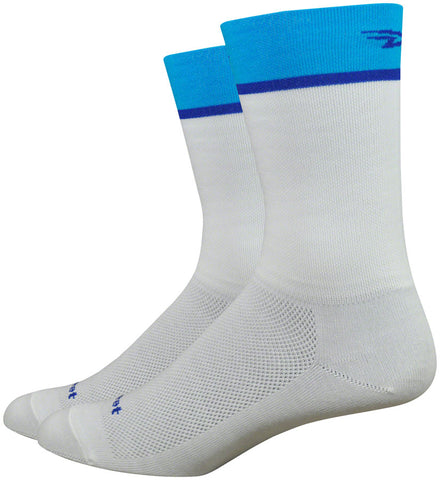 DeFeet Aireator Team Socks 6 inch White/Blue