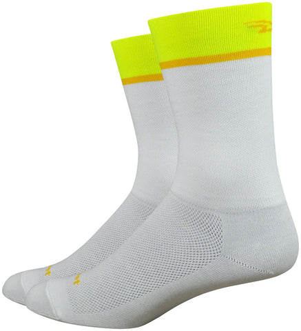 DeFeet Aireator Team Socks 6 inch White/HiVis