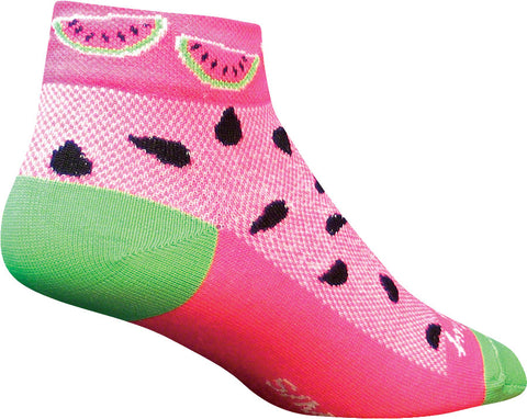 SockGuy Classic Watermelon Socks - 1 inch Pink Women's Small/Medium