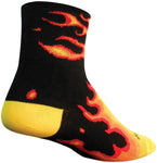 SockGuy Classic Fireball Socks 3 inch Black/Yellow/Red