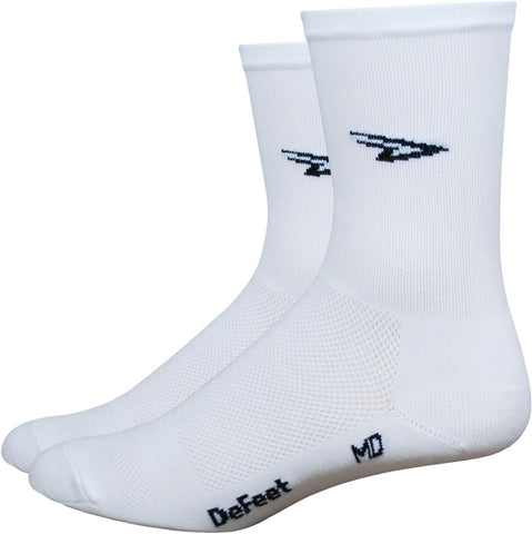 DeFeet Aireator D-Logo Socks - 5 inch White Medium