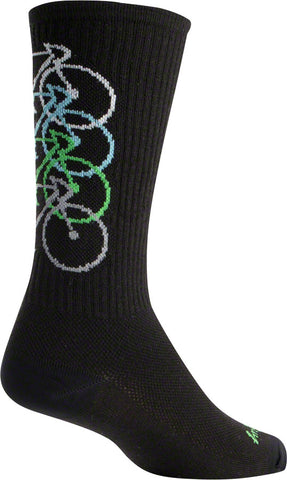 SockGuy Wool Stacked Socks 6 inch Black