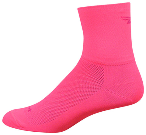 DeFeet Aireator D-Logo Socks - 3 inch Flamingo Pink Small