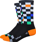 DeFeet Aireator Fast Times Checker Socks 6 inch Black