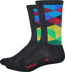 DeFeet Wooleator Karidescope Socks - 6 inch Charcoal/Multi-Color Small