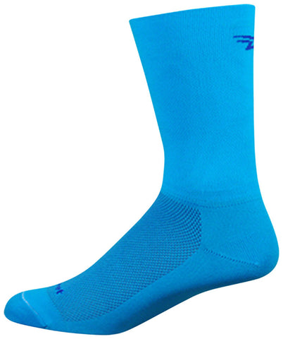 DeFeet Aireator D-Logo Double Cuff Socks - 6 inch Process Blue Medium