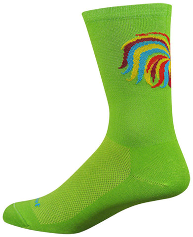DeFeet Aireator Rooster Socks - 6 inch Lime Small