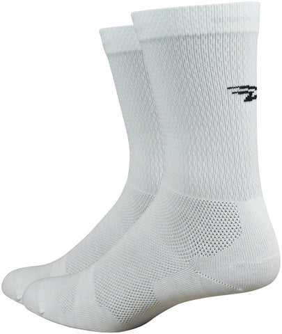 DeFeet Levitator Lite DLogo Socks 6 inch White