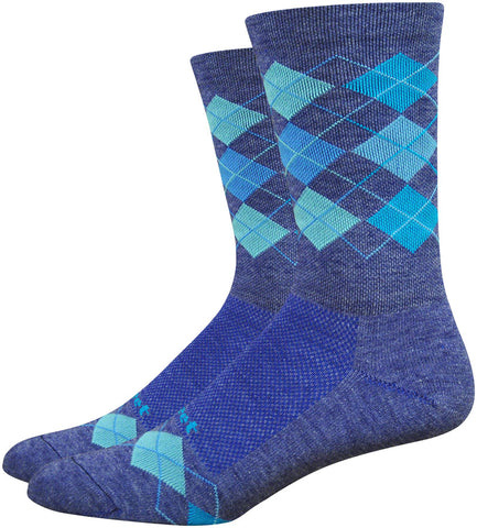 DeFeet Wooleator Comp Argyle Socks - 6 inch Admiral Blue Small