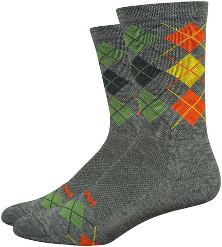 DeFeet Wooleator Comp Argyle Socks 6 inch Loden Green