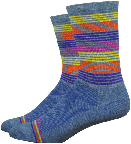 DeFeet Wooleator Comp Business Time Socks - 6 inch Sapphire Heather Large