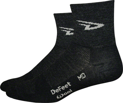DeFeet Wooleator D-Logo Socks - 3 inch Charcoal Small