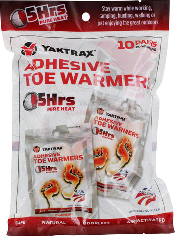 Yaktrax Warmers Toe Warmers Pack of 10 Pair