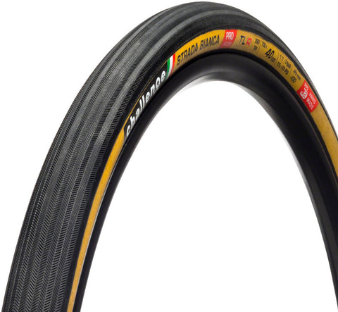 Challenge Strada Bianca TLR Tire 700x40C Folding Tubeless Ready Natural SuperPoly PPS 260TPI Tanwall
