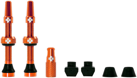 MucOff Tubeless Valve Kit Orange fits Road and Mountain 44mm Pair