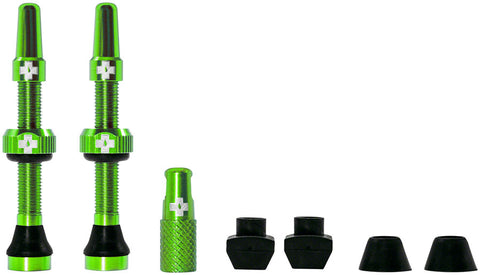 MucOff Tubeless Valve Kit Green fits Road and Mountain 44mm Pair