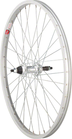 Sta-Tru Single Wall Rear Wheel - 24 3/8 x 135mm Rim Brake Freewheel Silver