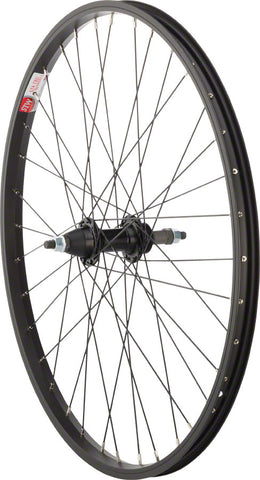 Sta-Tru Single Wall Rear Wheel - 24 3/8 x 135mm Rim Brake Freewheel Black