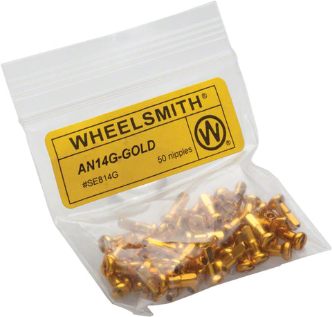 Wheel SMith 2.0 x 12mm Gold Alloy Nipples Bag of 50