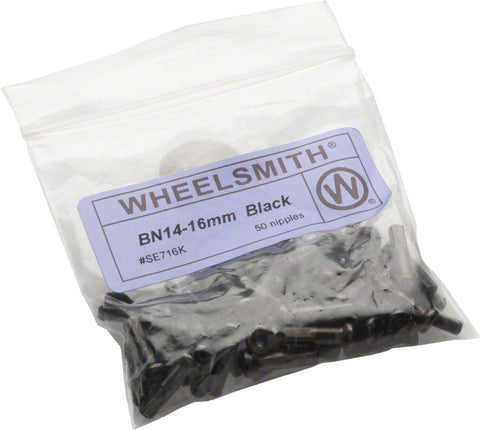 Wheel SMith 2.0 x 16mm Black Brass Nipples Bag of 50